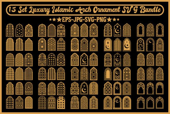 15 Set Luxury Islamic Arch Ornament Set