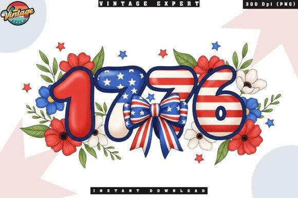 4th of July 1776 Clipart PNG for Patriotic Designs
