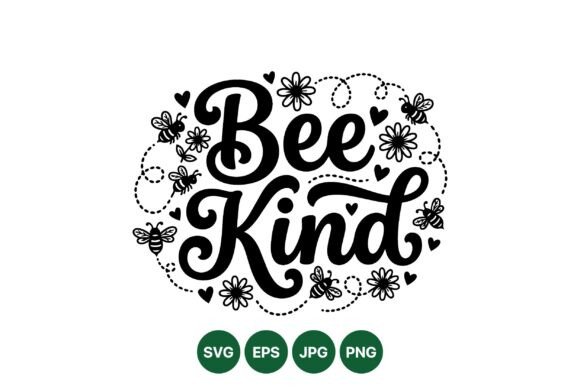 Bee Kind Floral SVG Design: A Versatile Vector Asset