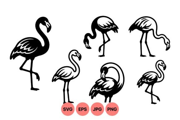 Black Flamingo Silhouette Collection
