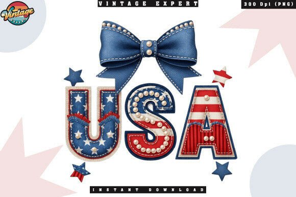 Celebrating Independence with the 4th of July USA Patchwork PNG