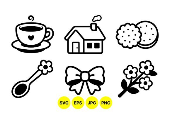 Cozy Home Tea Clipart Icons for Design
