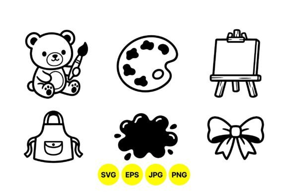 Cute Art Supplies Clipart Set: Elevating Creative Projects with Charm and Precision
