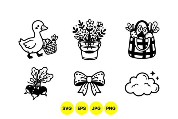 Cute Farm Fresh Clipart Set: A Versatile Visual Toolkit