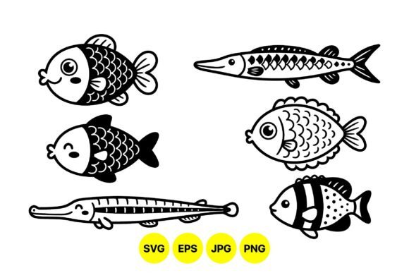 Cute Hand Drawn Fish Clipart for Creative Projects