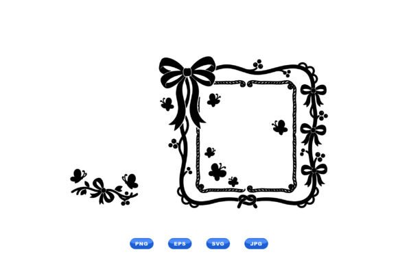 Elevating Design with the Bow Floral Frame Clipart Set