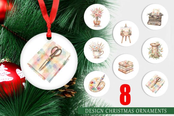 Elevating Holiday Design: The Strategic Value of Boho Watercolor Craft Ephemera Ornaments