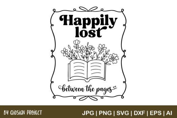 Happily Lost Between the Pages SVG Design