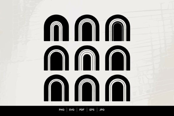 Minimal Arch Rainbow SVG Set for Modern Design