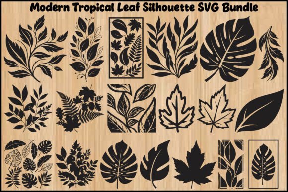 Modern Tropical Leaf Silhouette SVG