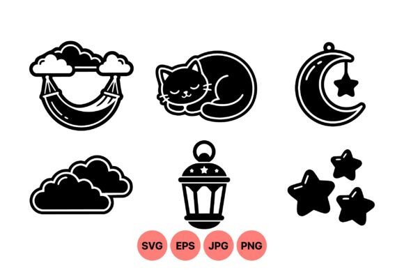 Nighttime Cozy Vector Clipart for Designers