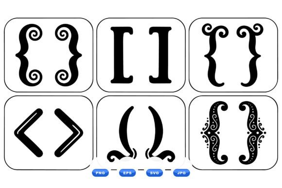 Ornamental Bracket Clipart Pack for Design