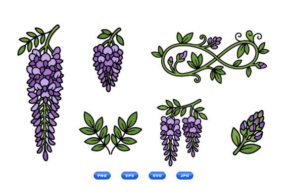 Purple Wisteria Floral Clipart: A Versatile Spring Design Resource