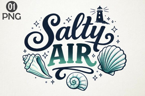 Salty Air Coastal Beach PNG Clipart: A Practical Asset for Designers