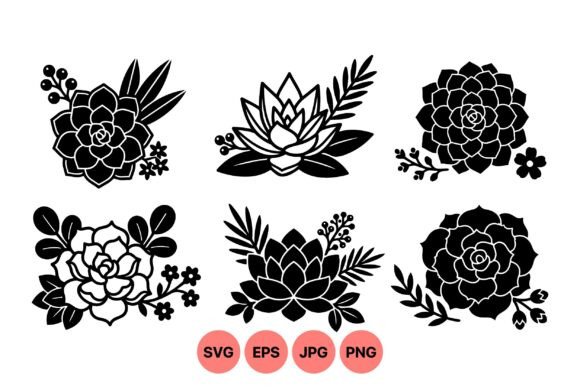 Succulent Floral Clipart Collection