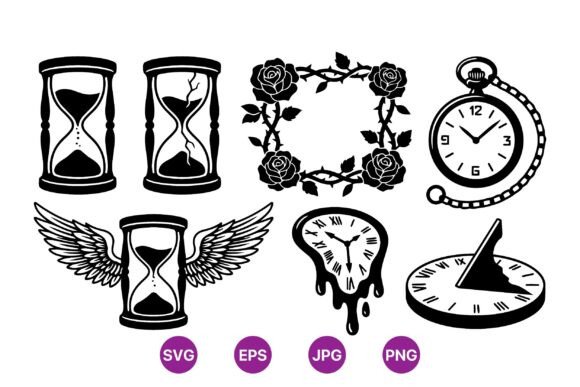 Vintage Timepiece Clipart Collection