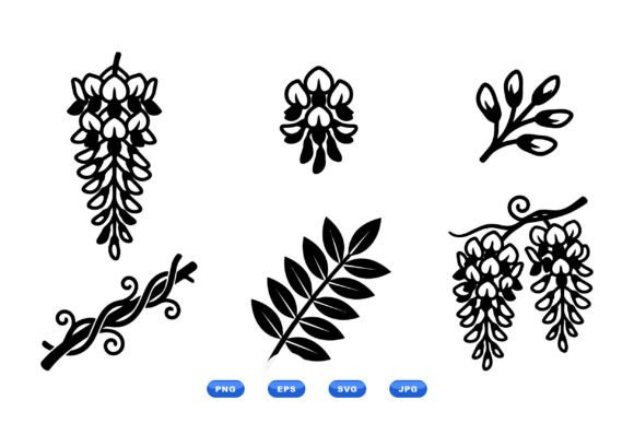 Wisteria Floral SVG Clipart: Elegant Botanical Assets